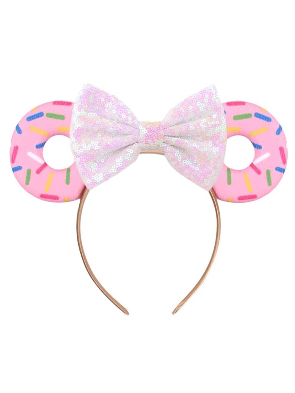 Women Donut Pink Shiny Bow Mickey Mouse Hair Headband For Cosplay